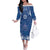 Wikin te Taetae ni Kiribati Family Matching Off The Shoulder Long Sleeve Dress and Hawaiian Shirt Pacific Tapa Pattern