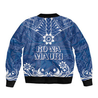 Wikin te Taetae ni Kiribati Sleeve Zip Bomber Jacket Pacific Tapa Pattern LT05 - Polynesian Pride
