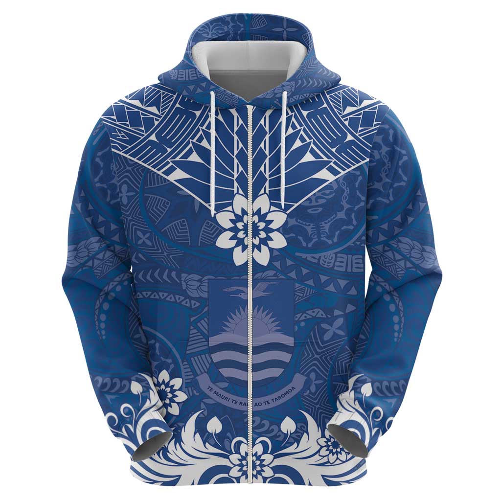 Wikin te Taetae ni Kiribati Zip Hoodie Pacific Tapa Pattern LT05 - Polynesian Pride