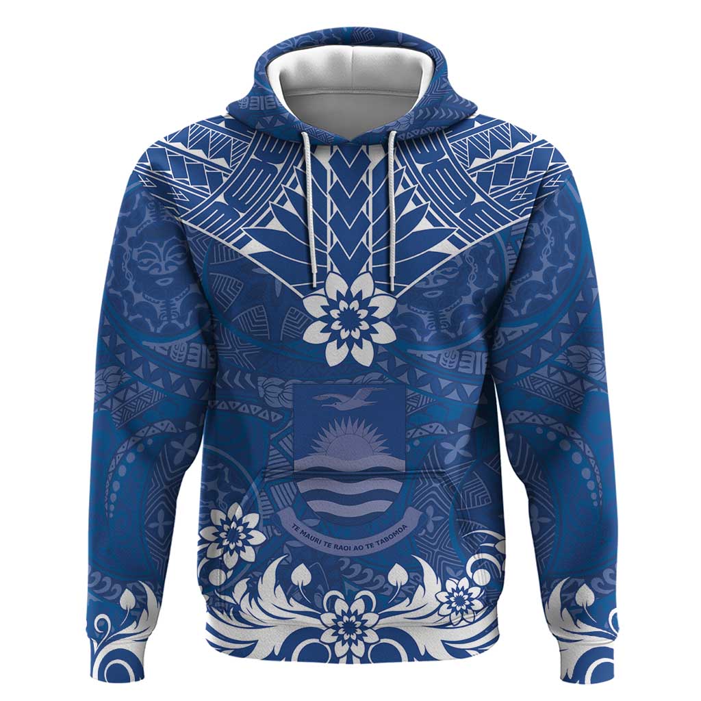Wikin te Taetae ni Kiribati Zip Hoodie Pacific Tapa Pattern LT05 Pullover Hoodie Blue - Polynesian Pride
