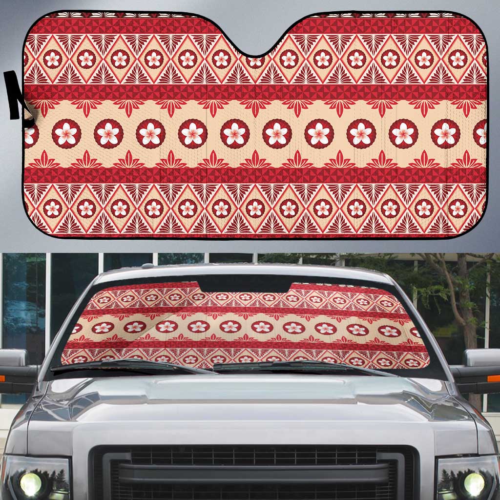 Tonga Language Week Auto Sun Shade Lea Faka-Tonga Everyday LT05 Beige - Polynesian Pride