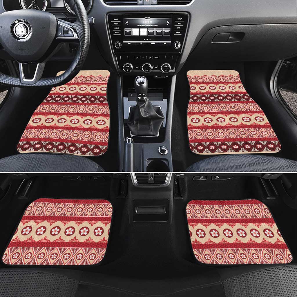 Tonga Language Week Car Mats Lea Faka-Tonga Everyday LT05 Set 4pcs Beige - Polynesian Pride