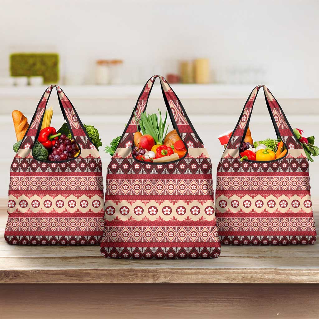 Tonga Language Week Grocery Bag Lea Faka-Tonga Everyday LT05 3-pack One Size Beige - Polynesian Pride