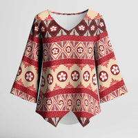 Tonga Language Week Kimono Sleeve Blouse Lea Faka-Tonga Everyday LT05 Female Beige - Polynesian Pride