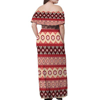 Tonga Language Week Off Shoulder Maxi Dress Lea Faka-Tonga Everyday LT05 - Polynesian Pride
