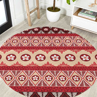 Tonga Language Week Round Carpet Lea Faka-Tonga Everyday LT05 Beige - Polynesian Pride