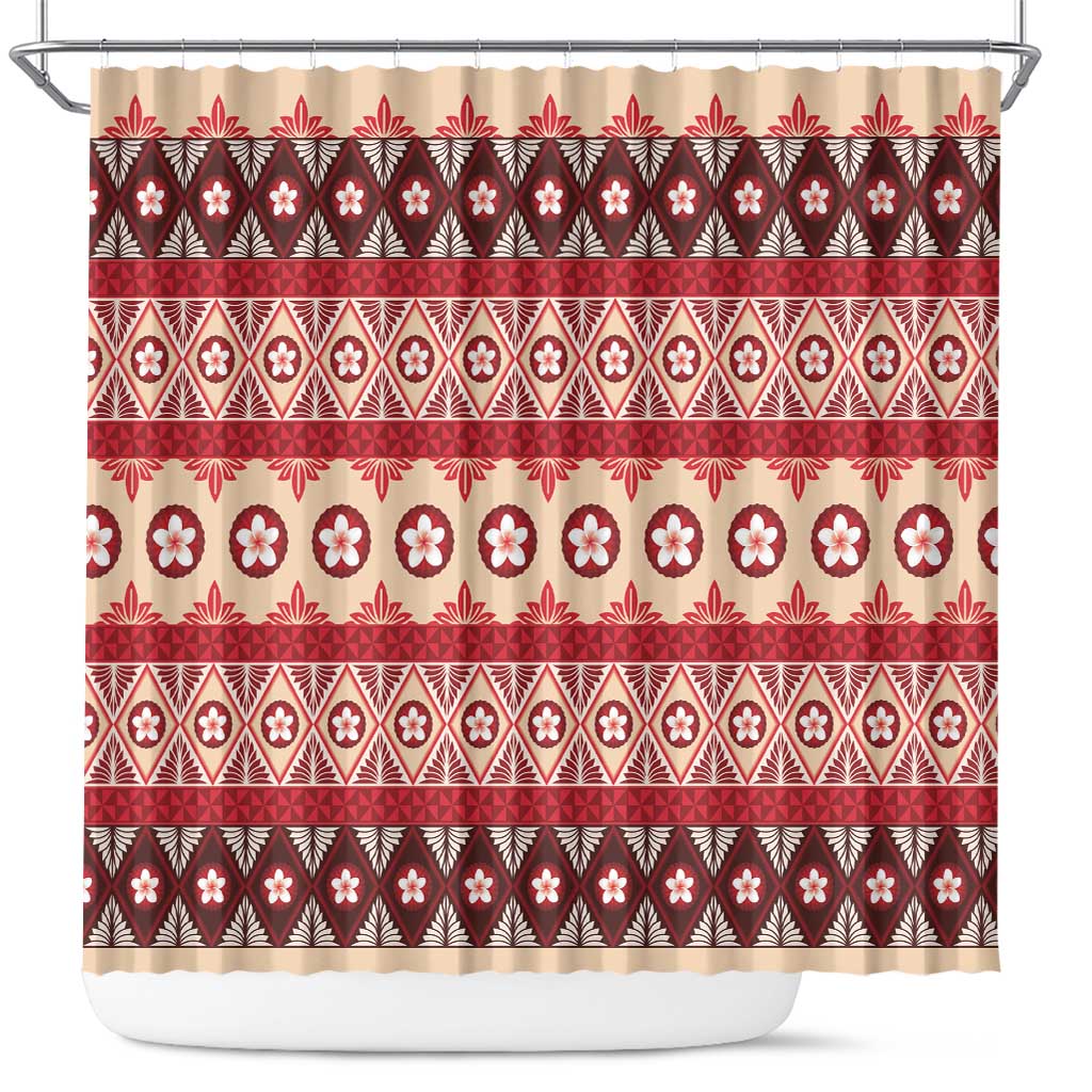 Tonga Language Week Shower Curtain Lea Faka-Tonga Everyday LT05 Beige - Polynesian Pride