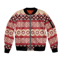 Tonga Language Week Sleeve Zip Bomber Jacket Lea Faka-Tonga Everyday LT05 Unisex Beige - Polynesian Pride