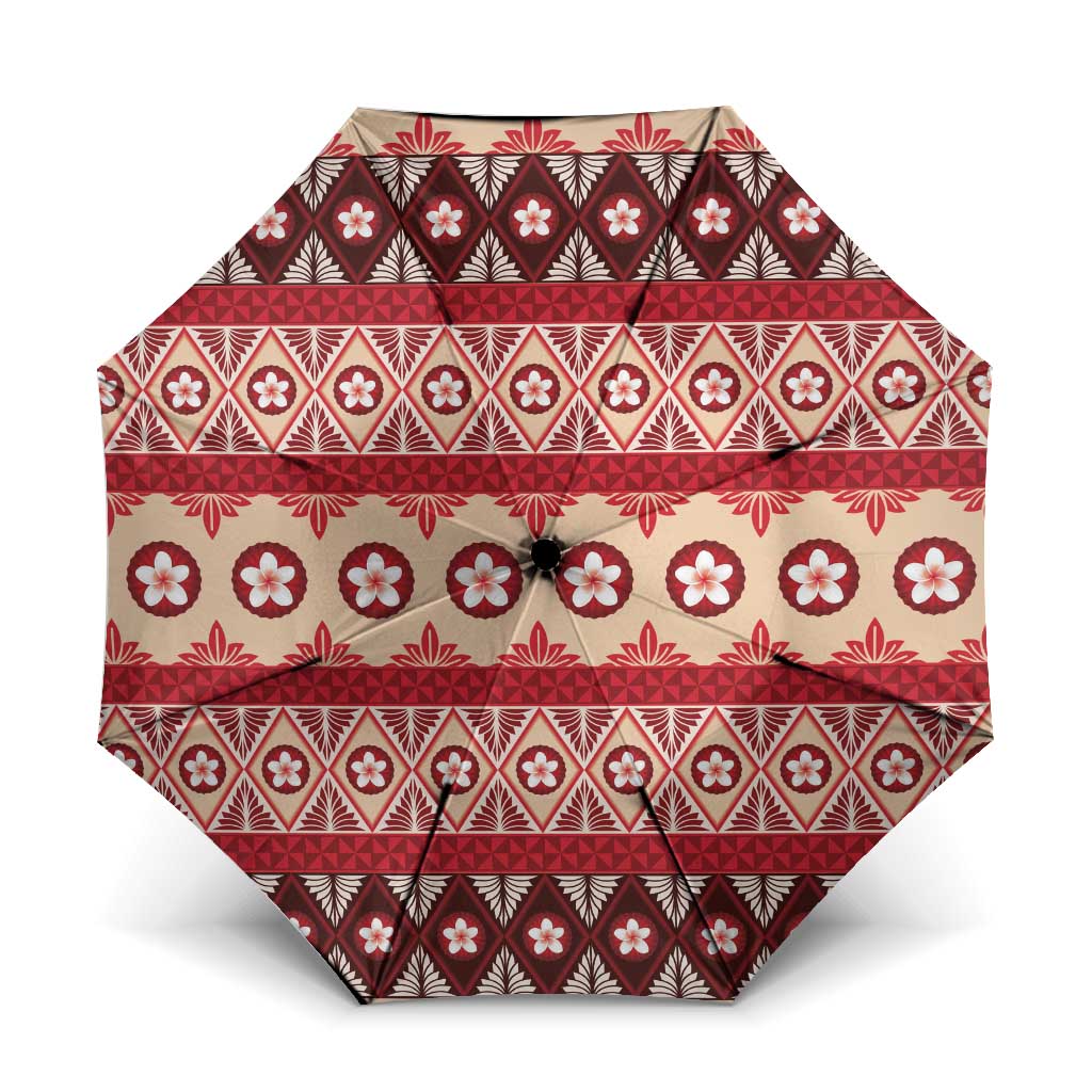Tonga Language Week Umbrella Lea Faka-Tonga Everyday LT05 One Size Folded 11.42 inch Opened Diameter 37.4 inch Beige - Polynesian Pride