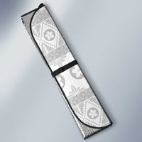 Tonga White Sunday Auto Sun Shade Tongan Ngatu Siale Pattern LT05 - Polynesian Pride