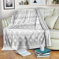Tonga White Sunday Blanket Tongan Ngatu Siale Pattern LT05 White - Polynesian Pride