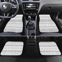 Tonga White Sunday Car Mats Tongan Ngatu Siale Pattern LT05 Set 4pcs White - Polynesian Pride