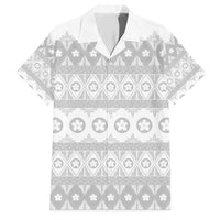 Tonga White Sunday Hawaiian Shirt Tongan Ngatu Siale Pattern LT05 White - Polynesian Pride