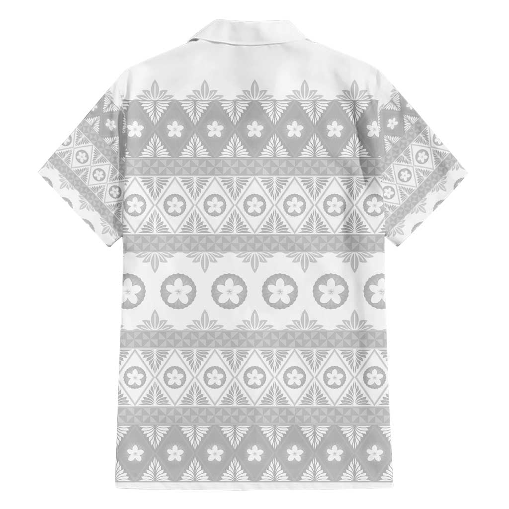 Tonga White Sunday Hawaiian Shirt Tongan Ngatu Siale Pattern LT05 - Polynesian Pride