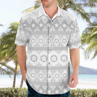 Tonga White Sunday Hawaiian Shirt Tongan Ngatu Siale Pattern LT05 - Polynesian Pride