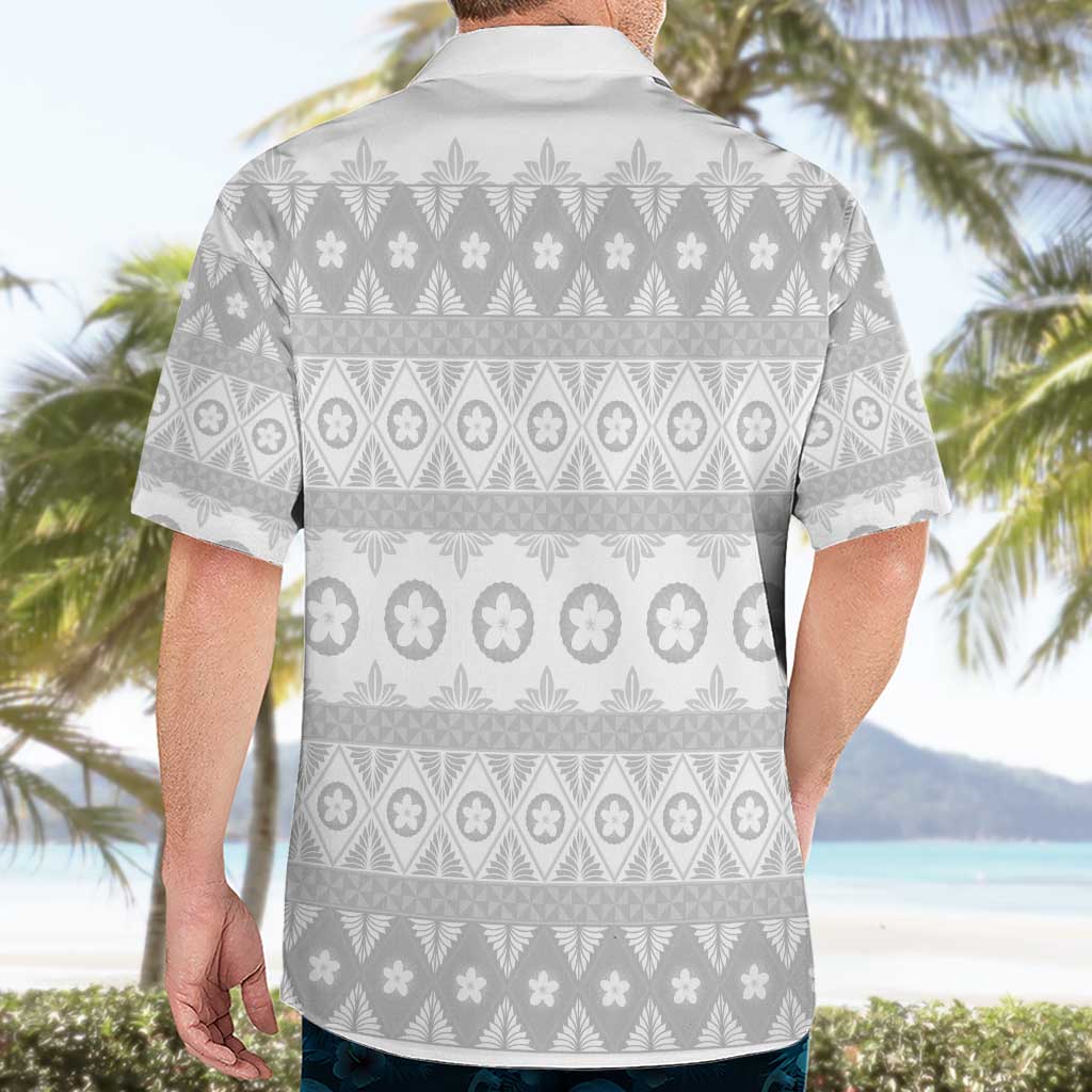Tonga White Sunday Hawaiian Shirt Tongan Ngatu Siale Pattern LT05 - Polynesian Pride