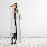 Tonga White Sunday Hooded Blanket Tongan Ngatu Siale Pattern LT05 - Polynesian Pride