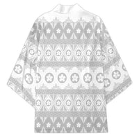 Tonga White Sunday Kimono Tongan Ngatu Siale Pattern LT05 - Polynesian Pride