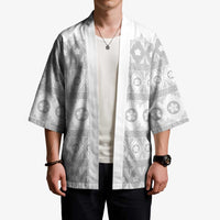 Tonga White Sunday Kimono Tongan Ngatu Siale Pattern LT05 - Polynesian Pride