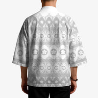 Tonga White Sunday Kimono Tongan Ngatu Siale Pattern LT05 - Polynesian Pride