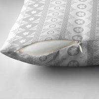 Tonga White Sunday Pillow Cover Tongan Ngatu Siale Pattern LT05 - Polynesian Pride