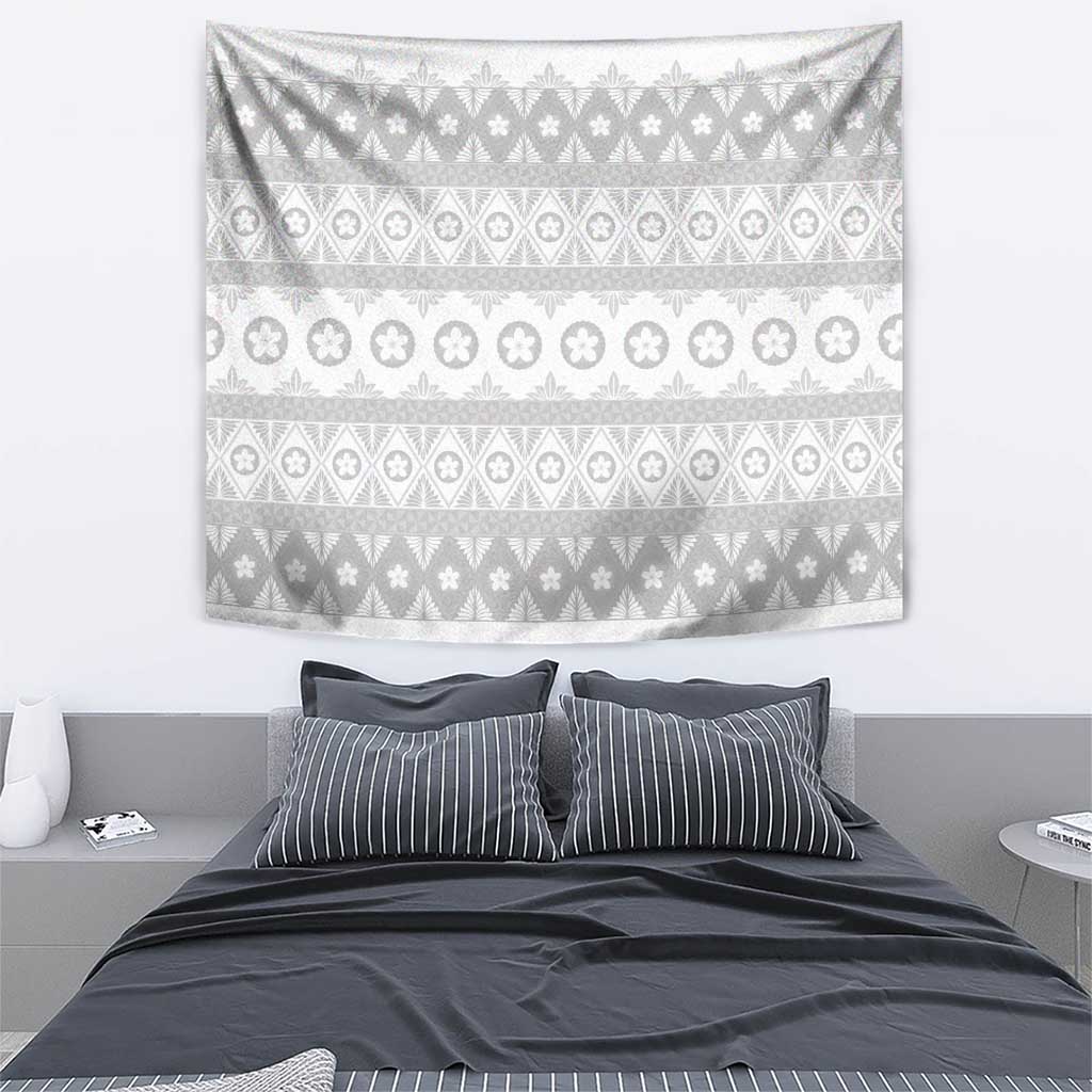 Tonga White Sunday Tapestry Tongan Ngatu Siale Pattern LT05 - Polynesian Pride