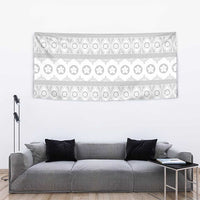 Tonga White Sunday Tapestry Tongan Ngatu Siale Pattern LT05 - Polynesian Pride