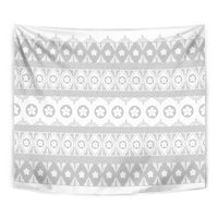 Tonga White Sunday Tapestry Tongan Ngatu Siale Pattern LT05 - Polynesian Pride