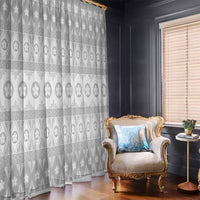 Tonga White Sunday Window Curtain Tongan Ngatu Siale Pattern LT05 - Polynesian Pride