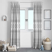 Tonga White Sunday Window Curtain Tongan Ngatu Siale Pattern LT05 - Polynesian Pride