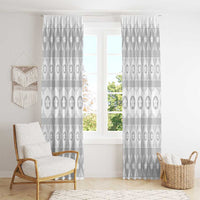 Tonga White Sunday Window Curtain Tongan Ngatu Siale Pattern LT05 - Polynesian Pride