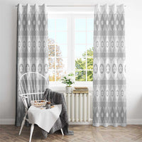 Tonga White Sunday Window Curtain Tongan Ngatu Siale Pattern LT05 - Polynesian Pride
