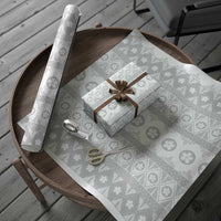 Tonga White Sunday Wrapping Paper Tongan Ngatu Siale Pattern LT05 - Polynesian Pride