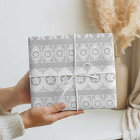 Tonga White Sunday Wrapping Paper Tongan Ngatu Siale Pattern LT05 - Polynesian Pride
