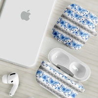 Samoa White Sunday AirPods Case Samoan Tapa Blue Hibiscus LT05 - Polynesian Pride