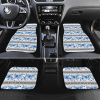 Samoa White Sunday Car Mats Samoan Tapa Blue Hibiscus LT05 Set 4pcs Blue - Polynesian Pride
