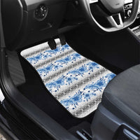 Samoa White Sunday Car Mats Samoan Tapa Blue Hibiscus LT05 - Polynesian Pride