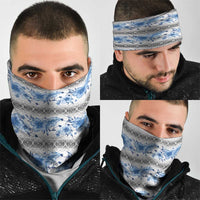 Samoa White Sunday Neck Gaiter Samoan Tapa Blue Hibiscus LT05 - Polynesian Pride