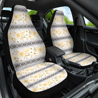 Samoa White Sunday Car Seat Cover Samoan Tapa Yellow Hibiscus LT05 One Size Yellow - Polynesian Pride