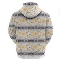 Samoa White Sunday Hoodie Samoan Tapa Yellow Hibiscus LT05 - Polynesian Pride