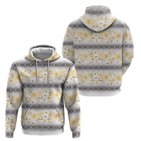 Samoa White Sunday Hoodie Samoan Tapa Yellow Hibiscus LT05 - Polynesian Pride