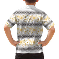 Samoa White Sunday Kid Hawaiian Shirt Samoan Tapa Yellow Hibiscus LT05 - Polynesian Pride