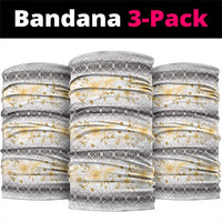 Samoa White Sunday Neck Gaiter Samoan Tapa Yellow Hibiscus LT05 package One Size: 25*50cm Yellow - Polynesian Pride