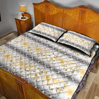 Samoa White Sunday Quilt Bed Set Samoan Tapa Yellow Hibiscus LT05 - Polynesian Pride