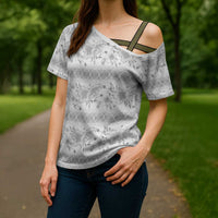Samoa White Sunday Cross Shoulder Shirt Samoan Tapa White Hibiscus LT05 - Polynesian Pride