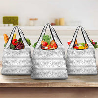 Samoa White Sunday Grocery Bag Samoan Tapa White Hibiscus LT05 3-pack One Size White - Polynesian Pride