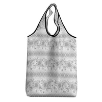 Samoa White Sunday Grocery Bag Samoan Tapa White Hibiscus LT05 - Polynesian Pride