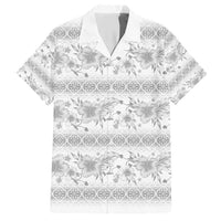 Samoa White Sunday Hawaiian Shirt Samoan Tapa White Hibiscus LT05 White - Polynesian Pride