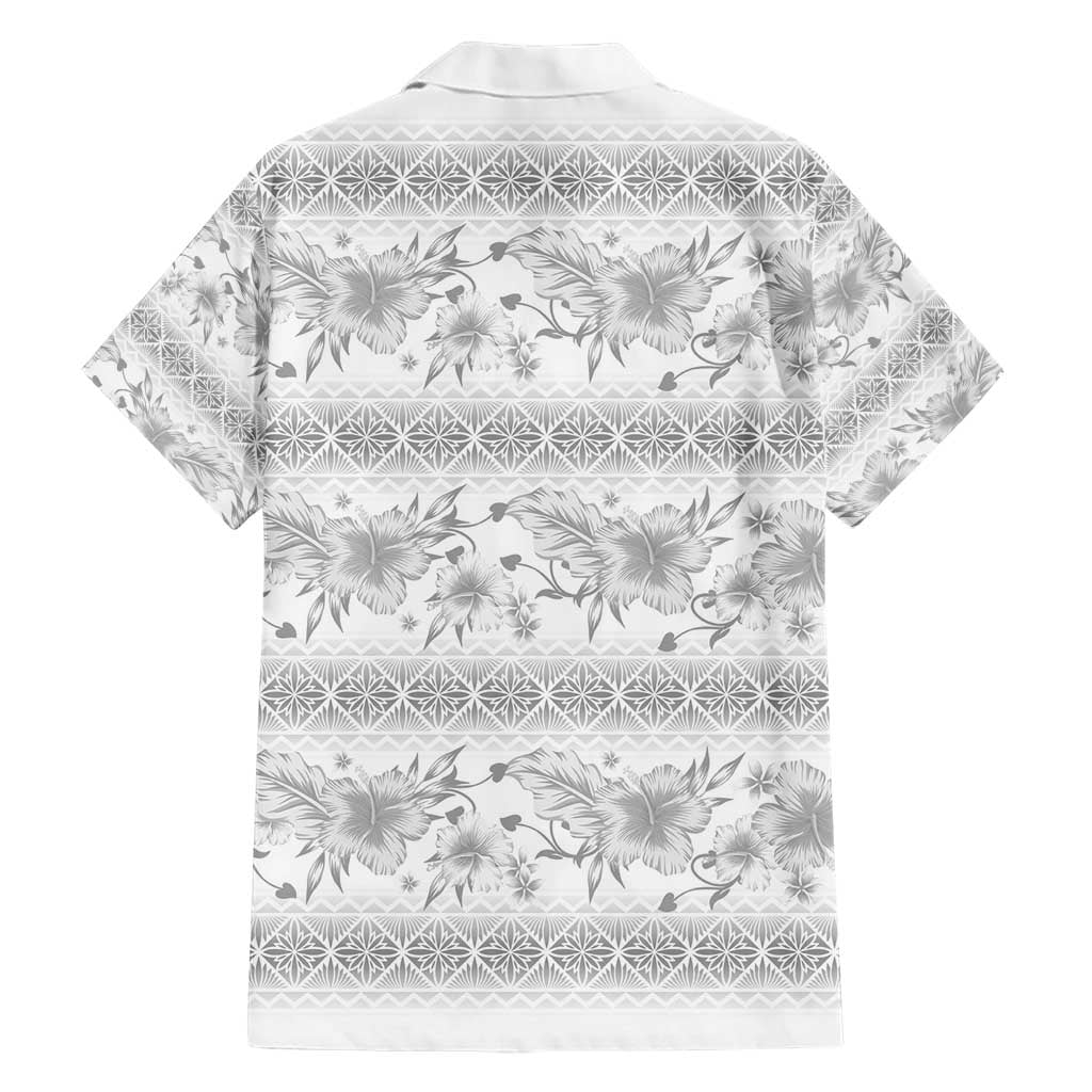 Samoa White Sunday Hawaiian Shirt Samoan Tapa White Hibiscus LT05 - Polynesian Pride