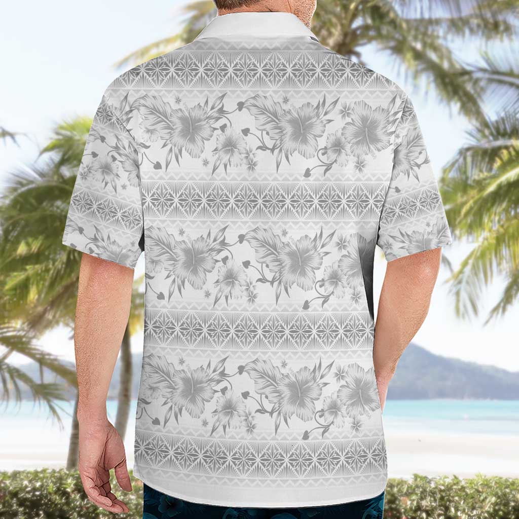 Samoa White Sunday Hawaiian Shirt Samoan Tapa White Hibiscus LT05 - Polynesian Pride